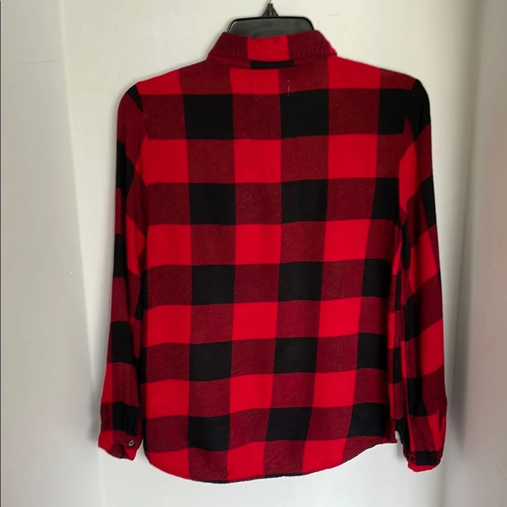 Old Navy Bold Red/ black Buffalo Checkered Blouse girls size 14